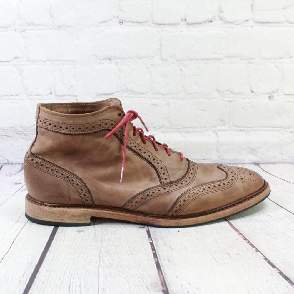 Allen Edmonds Wingtip Ankle Boot Oxfords Red Laces Dress Shoe Size 10 D